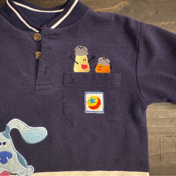 Vintage 2000 Blue’s Clues Embroidered Shirt Toddler 3T Navy Retro Nickelodeon - Picture 2 of 7